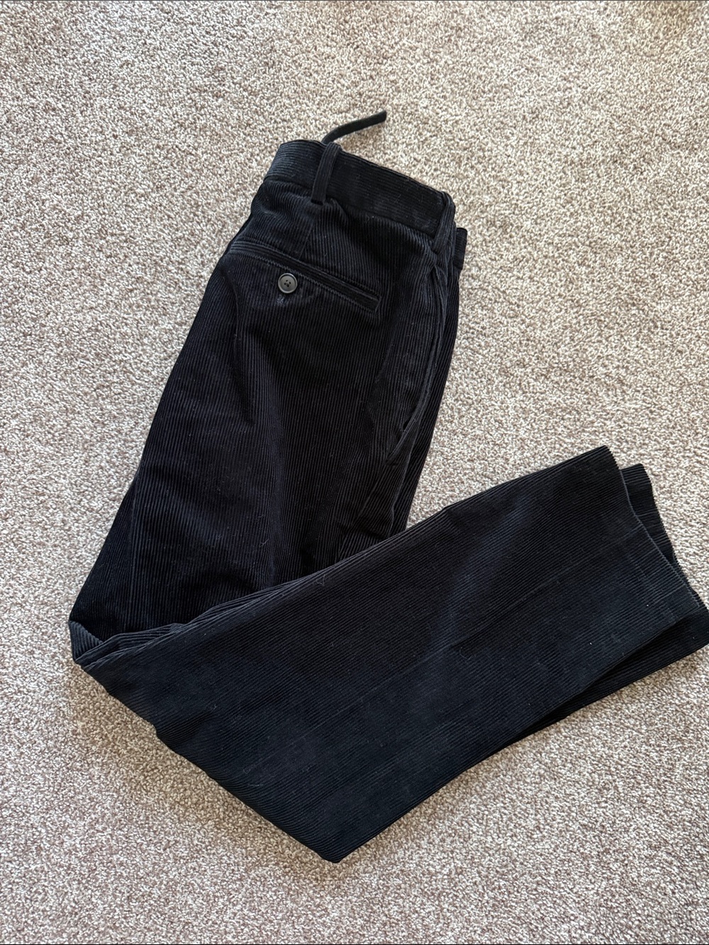 Uniqlo Men's Black Corduroy Trousers - Straight Leg
